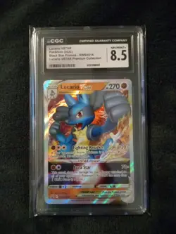 Lucario VSTAR 2022 Black Star Promos SWSH214 Premium Collection CGC 8.5 NM/MT+ - Image 1
