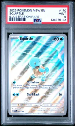 2023 POKEMON MEW EN-151 ILLUSTRATION RARE #170 SQUIRTLE PSA 9 - Image 1