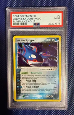 2004 POKEMON EX TEAM MAGMA VS TEAM AQUA #3 TEAM AQUA'S KYOGRE-HOLO PSA 9 - Image 1