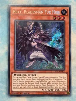 YUGIOH BEAT, BLADESMAN FUR HIRE SECRET RARE 1ST NM DASA-EN017 - Image 1