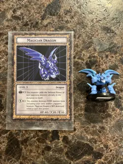Yugioh! Dungeon Dice Monsters DDM B2-06 Magician Dragon Figure And Card - Image 1