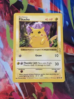 Shadowless Red Cheeks Pikachu 58/102 Base Set Pokemon Card Rare HP - Image 1