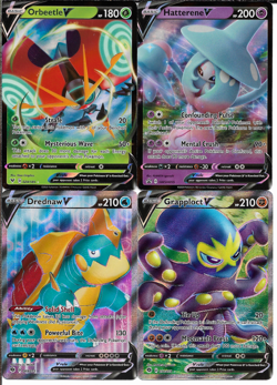 Pokemon V 4 Card Lot with Orbeetle & Full Art Grapploct NM - Image 1