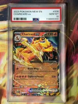 PSA 10 Charizard ex 006/165 Double Rare Pokemon Card SV151 Mew EN - Image 1