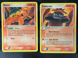Numel 68/107 + Camerupt 4/107 Rare EX Deoxys Pokemon Card Non Holo 2005 - Image 1