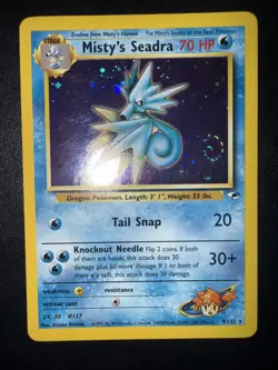 Misty's Seadra 9/132 Prerelease Holo Pokemon Card NM - Image 1