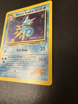 Misty's Seadra 9/132 Prerelease Holo Pokemon Card NM - Image 3