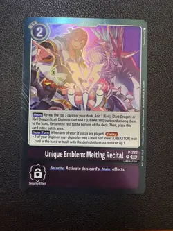 Digimon Card Game Unique Emblem: Melting Recital P-232 Promo Box Topper NM - Image 1