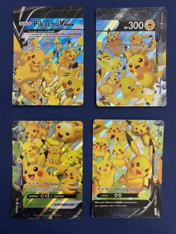 Pikachu V-Union SWSH 139 140 141 142 Set of 4 Black Star Promo Pokemon TCG Card - Image 1