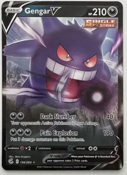 Gengar V 156/264 NM Holo Fusion Strike Pokemon Trading card Game single - Image 1