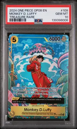 2024 Monkey.D.Luffy Two Legends Treasure Rare Card OP07-109 English PSA 10 - Image 1