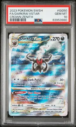 2023 Pokemon Sword And Shield Crown Zenith Darkrai VSTAR Fa PSA 10 #GG50 - Image 1