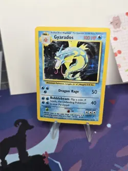 Pokemon Gyarados Holo Rare TCG Card Base Set 6/102 Heavy Played - Image 1