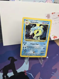 Pokemon Gyarados Holo Rare TCG Card Base Set 6/102 Heavy Played - Image 3