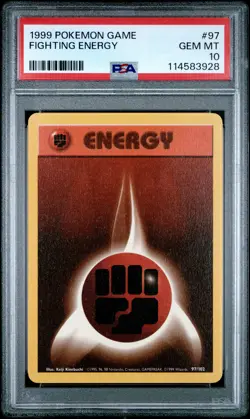 1999 POKEMON BASE SET UNLIMITED #97 FIGHTING ENERGY PSA 10 - Image 1