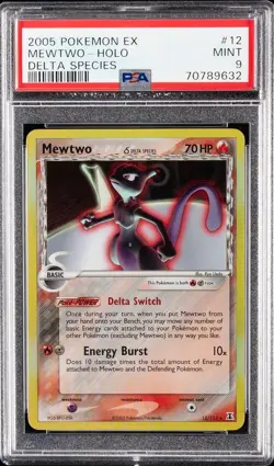 2005 POKEMON EX DELTA SPECIES #12 MEWTWO-HOLO PSA 9 - Image 1