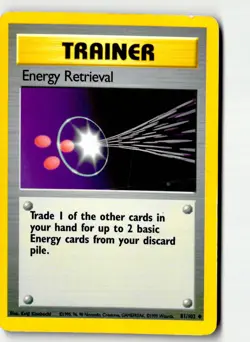 Energy Retrieval 81/102 Uncommon Base Set Unlimited Pokemon MP Vintage - Image 1