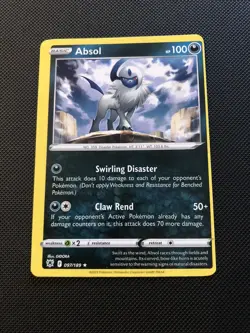 Absol 097/189 NON HOLO Deck Variant Pokemon MISPRINT MISCUT ERROR OFF CENTER 1 - Image 1
