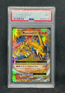 Pokemon XY Evolutions M Charizard EX 13/108 Mega Ultra Rare Holo Foil PSA 9 MINT - Image 1