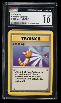 1999 Pokemon Base Set Scoop Up CGC 10 English #78 Rare - Image 1