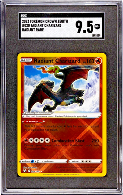 RADIANT CHARIZARD 020/159 Pokemon Crown Zenith Radiant Rare SGC 9.5 MINT+ - Image 1