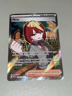 Pokemon TCG Mela 140/131 Prismatic Evolutions Ultra Rare Full Art Trainer Holo - Image 3