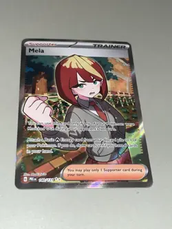 Pokemon TCG Mela 140/131 Prismatic Evolutions Ultra Rare Full Art Trainer Holo - Image 5