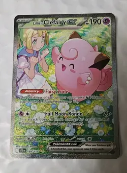 Pokemon TCG Lillie's Clefairy ex 184/159 Sv09: Journey Together Holo - Image 1