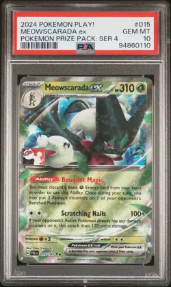 Pokemon TCG Meowscarada Ex Pokemon Play! Pokemon Prize Pack: Series 4 015 PSA 10 - Image 1