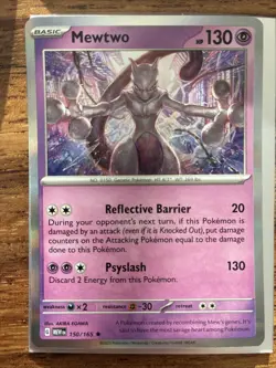 Mewtwo 150/165 Holo Rare Pokemon 151 English Scarlet & Violet NM - Image 1