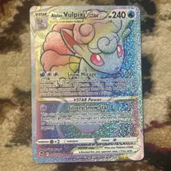 Pokemon Alolan Vulpix VSTAR 197/195 Silver Tempest Rainbow Secret Rare Holo NM - Image 1