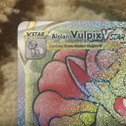 Pokemon Alolan Vulpix VSTAR 197/195 Silver Tempest Rainbow Secret Rare Holo NM - Image 2