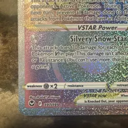 Pokemon Alolan Vulpix VSTAR 197/195 Silver Tempest Rainbow Secret Rare Holo NM - Image 5