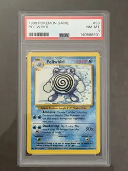 1999 Pokemon Game Poliwhirl PSA 8 - Image 1