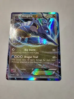 2016 Pokemon Kingdra EX 122/124 XY Fates Collide Full Art Ultra Rare Holo (C010) - Image 1