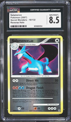 CGC 8.5 2007 Pokemon Secret Wonders Salamence Reverse Holo #18 CGC NM/Mint - Image 1