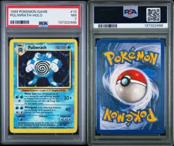 1999 POKEMON BASE SET UNLIMITED #13 POLIWRATH-HOLO PSA 7 - Image 2