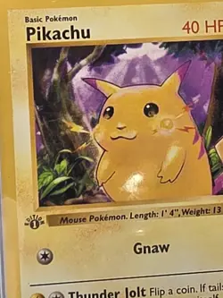 Pokemon Card 1st Edition Base Shadowless PSA 8 Yellow Cheeks Pikachu - Image 2