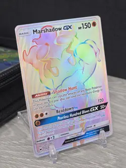 Pokemon Card TCG Marshadow GX 156/147 Rainbow Rare Holo Burning Shadows 2017 NM - Image 1