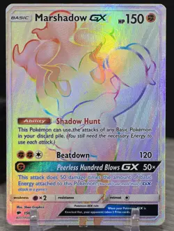 Pokemon Card TCG Marshadow GX 156/147 Rainbow Rare Holo Burning Shadows 2017 NM - Image 5