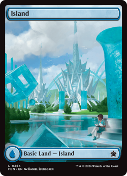 x4 Island FDN Foundations MTG 284 FULL ART BASIC LAND M/NM 4x - Image 1