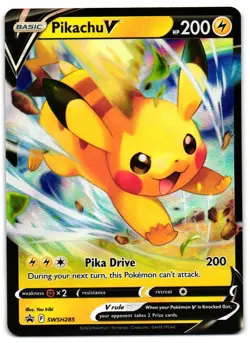 Pikachu V SWSH285 - SWSH Black Star Promo Pokemon TCG - M/LP Card - Image 1