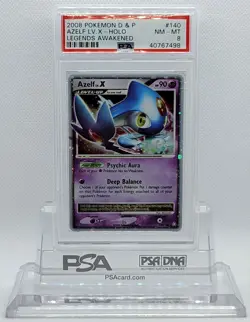 POKEMON LEGENDS AWAKENED AZELF LV. X #140 ULTRA RARE HOLO FOIL PSA 8 NM-MT #* - Image 1
