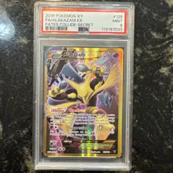2016 POKEMON XY FATES COLLIDE SECRET #125 FULL ART/ALAKAZAM EX PSA 9 - Image 1