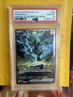 2025 POKEMON BLK EN-BLACK BOLT SPECIAL ILLUSTRATION RARE #166 ZEKROM EX PSA 10 - Image 1
