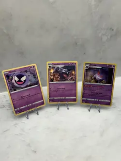 Pokemon TCG Gengar 066/196 Lost Origin Holo Haunter 065/196 Gastly 64/196 - Image 1