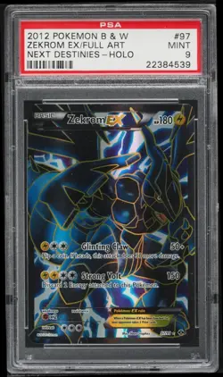 2012 POKEMON BLACK & WHITE NEXT DESTINIES ZEKROM EX #97 FULL ART HOLO PSA 9 MINT - Image 1