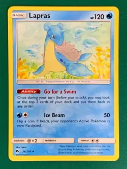 Lapras 56/214 S&M Lost Thunder Rare Pokemon TCG Non-Holo - Image 1