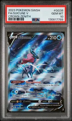 2023 POKEMON SWORD & SHIELD CROWN ZENITH #GG38 FULL ART/SUICUNE V PSA 10 - Image 1