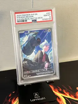 2025 POKEMON SVP EN-SV BLACK STAR PROMO #207 STEVEN'S BELDUM PSA 10 - Image 1